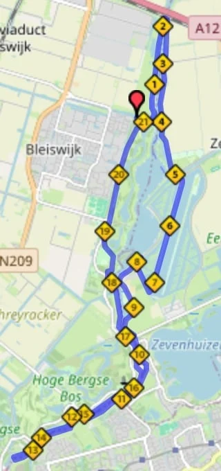 Route halve marathon Rottemerenloop